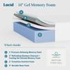 Lucid 14 Inch Memory Foam Mattress - Medium Firm Feel - Infused with Refreshing Bamboo Charcoal and Cooling Gel - Bed in a Box - Temperature Regulating - Pressure Relief - Breathable - California King view 3