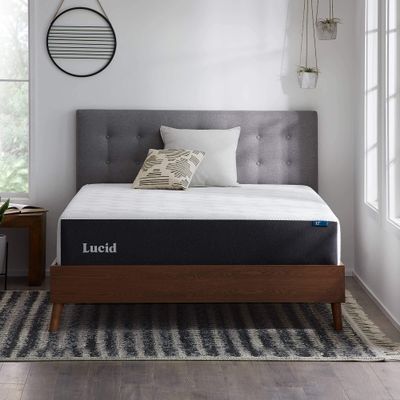 Lucid 12 Inch Memory Foam Mattress - Medium Firm Feel - Infused with Refreshing Bamboo Charcoal and Cooling Gel - Bed in a Box - Temperature Regulating - Pressure Relief - Breathable - Twin XL Size