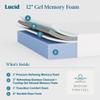 Lucid 12 Inch Memory Foam Mattress - Medium Firm Feel - Infused with Refreshing Bamboo Charcoal and Cooling Gel - Bed in a Box - Temperature Regulating - Pressure Relief - Breathable - Twin XL Size view 2