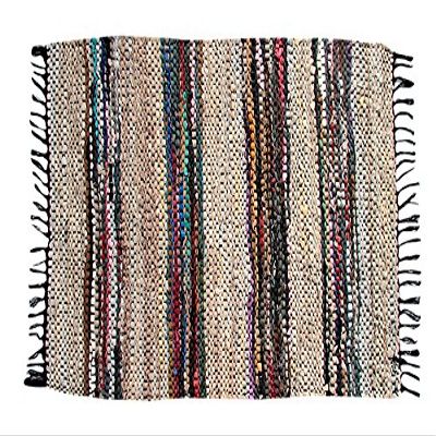 Home Weavers Broadway Leather Handmade Stripe Rug, 30"x50" Beige