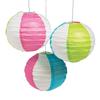 Fun Express Mini Pool Party Beach Ball Hanging Paper Lanterns - Party Decor - VBS Vacation Bible School Supplies/Decor - Set of 12 Pieces view 1