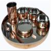 Pack Of 4 Set Stainless Steel Copper Traditional Dinnerware Set Of Thali Plate, Bowls, Glass And Spoon, Diameter (4, 13-Inch) view 4