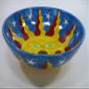 14" round TALAVERA VESSEL SINK Mexican handmade ceramic bathroom basin, folk art view 1