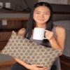 Plutus Brands Brown Plutus Eyelashes Dot Luxury Throw Pillow 20 in x 20in, Double Sided 20" x 20" view 2