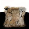 Plutus Brands Taupe, Black Plutus Wild Wolf Animal Faux Fur Luxury Throw Pillow 26 in x 26in, Double Sided 26" x 26" view 2
