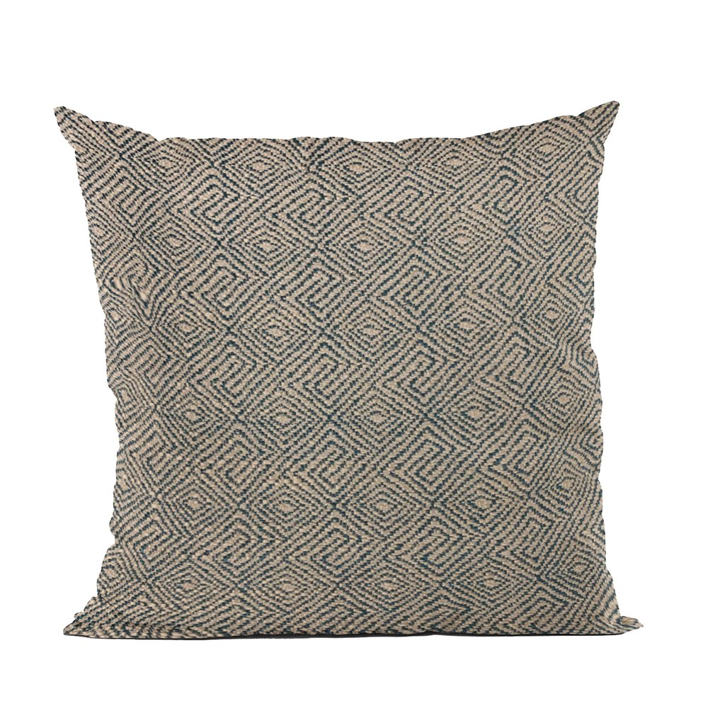 Plutus Brands Blue Plutus Gem Plaid Luxury Throw Pillow 22 in x 22in, Double Sided 22" x 22"