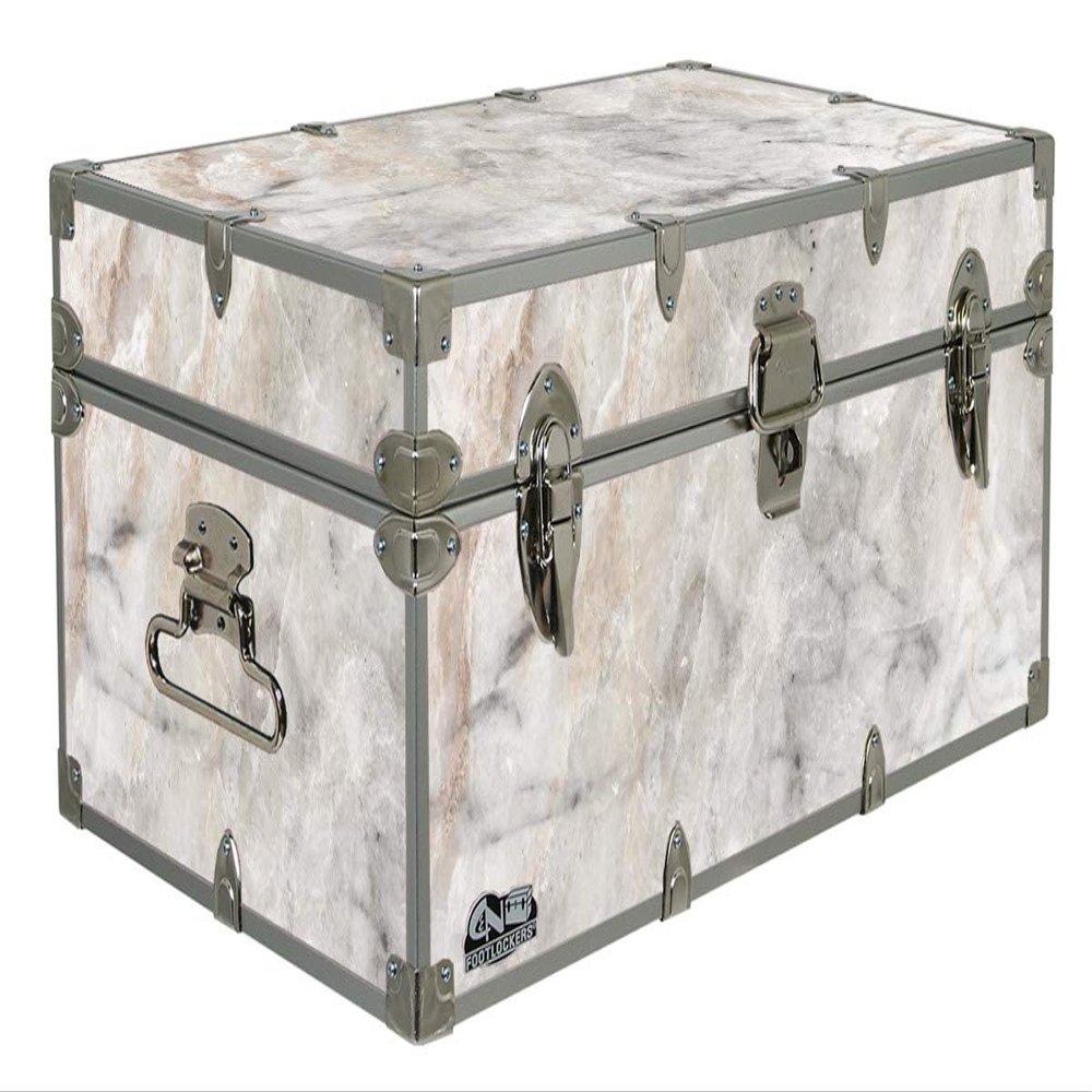 C&N Footlockers Designer Storage Trunks - Nature Themes - 32 x 18 x 13.5 Inches - Durable and Built to Last - Lockable (Marble)
