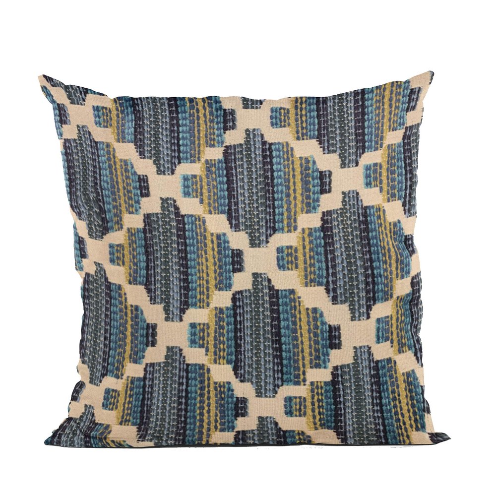 Plutus Brands Blue Plutus Lights Diamond Luxury Throw Pillow 20 in x 20in, Double Sided 20" x 20"