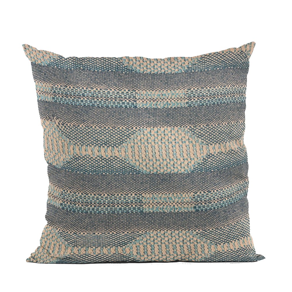 Plutus Brands Blue Plutus Lake Stripe Luxury Throw Pillow 22 in x 22in, Double Sided 22" x 22"