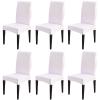 6 Pack Dining Chair Covers, Stretch Spandex Removable Washable Protector Chair Slipcovers for Dining Room Kitchen Hotel (White) view 1