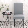 6 Pack Dining Chair Covers, Stretch Spandex Removable Washable Protector Chair Slipcovers for Dining Room Kitchen Hotel (Grey) view 2