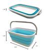 SAMMART Set of 2-11.6L (3.06 Gallon) Collapsible Rectangular Handy Basket/Bucket (Bright Blue, 2) view 2