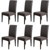 6 Pack Dining Chair Covers, Stretch Spandex Removable Washable Protector Chair Slipcovers for Dining Room Kitchen Hotel (Dark Gray) view 1