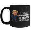 11th Anniversary Trump Tumbler Funny Eleventh Year Married Steel Celebration Coffee Mug For Wife or Husband view 1