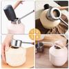 YiePhiot Coconut Opener Tools with Hammer, Super Safe & Easy to Open Young Coconuts Tool, Food Grade Stainless Steel Coconut Opener Set, Rubber Mallet with Handle view 3