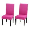 2 Pack Dining Chair Covers, Stretch Spandex Removable Washable Protector Chair Slipcovers for Dining Room Kitchen Hotel (Rosy) view 1