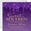 Purple Sweet 16 Invitations with envelopes (Purple Paint) view 1