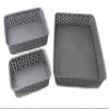 Dependable Industries inc. Essentials Set of 3 Shelf Drawer Storage Baskets Multi Purpose Bath Bedroom Kitchen (Black) view 2