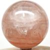2.5" 370g Rainbow Sparkling Red Fire Hematoid Quartz Sphere Polished Natural Translucent Gemstone Crystal Mineral Ball - Madagascar + Stand view 2