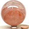 2.5" 370g Rainbow Sparkling Red Fire Hematoid Quartz Sphere Polished Natural Translucent Gemstone Crystal Mineral Ball - Madagascar + Stand view 4