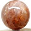 2.4" 335g Red Fire Hematoid Quartz Sphere Polished Natural Sparkling Gemstone Crystal Mineral Collectible Dcor Ball - Madagascar + Stand view 2