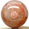 2.4" 335g Red Fire Hematoid Quartz Sphere Polished Natural Sparkling Gemstone Crystal Mineral Collectible Dcor Ball - Madagascar + Stand view 4