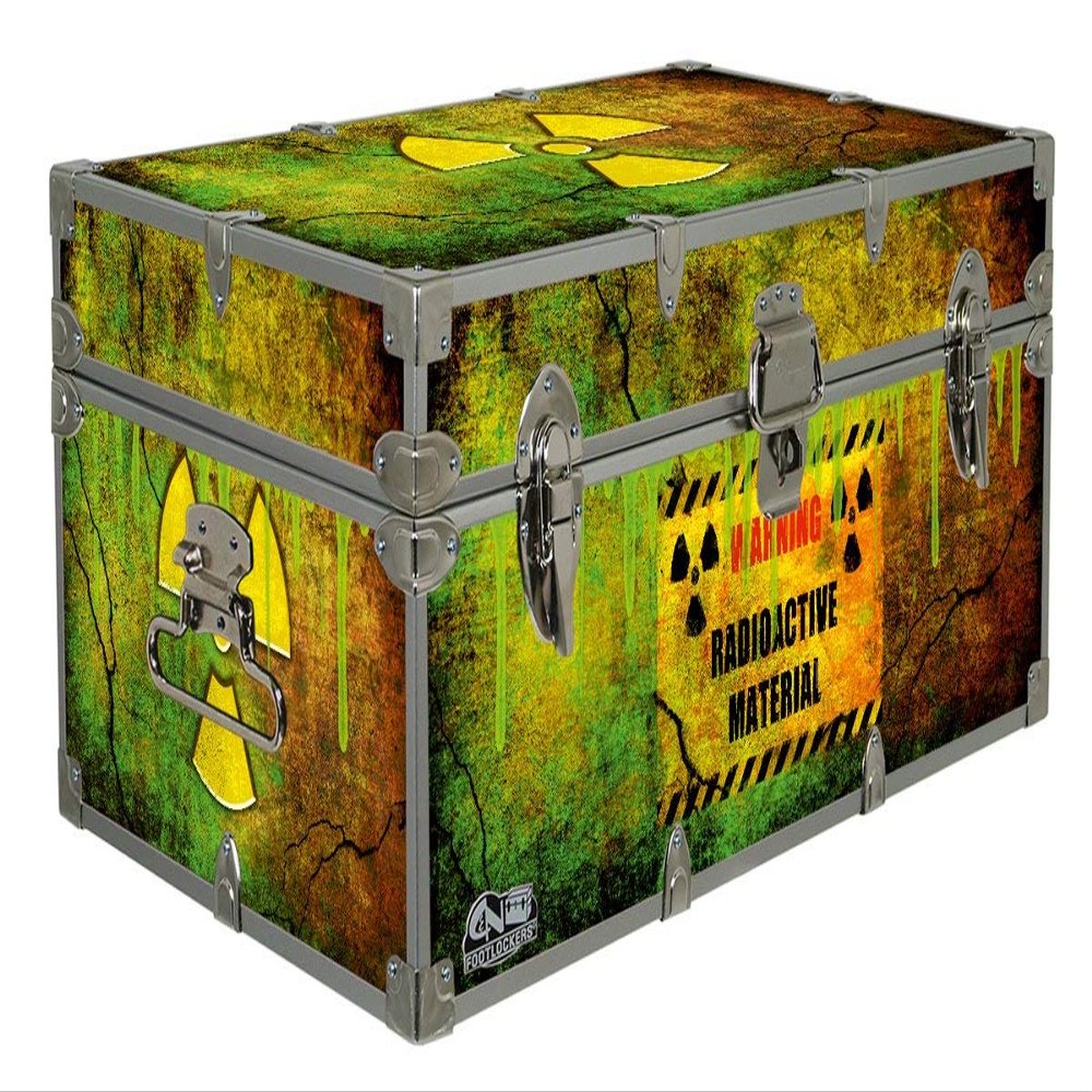 C&N Footlockers Designer Storage Trunks - Hi-Tech Themes - 32 x 18 x 13.5 Inches - Durable and Built to Last - Lockable (Radioactive)