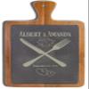 Personalized Natural Slate Cutting Board, 10 Diffrerent Designs, Custom text Board, Wedding Gifts for the Couple, Housewarming Gift & Kitchen Sign, Mothers Day (Acacia Wood - 01, Design 06) view 1
