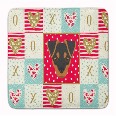 Caroline's Treasures CK5211RUG Japanese Terrier Love Machine Washable Memory Foam Mat, Red, Bathroom Rug, Non-Slip Bath Mat, Durable Thick Washable Rugs for Kitchen, Bathroom Quick Dry, Decorative Art