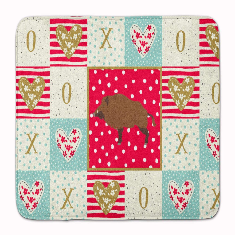 Caroline's Treasures Wild Boar Pig Love Machine Washable Memory Foam Mat doormats, Multicolor