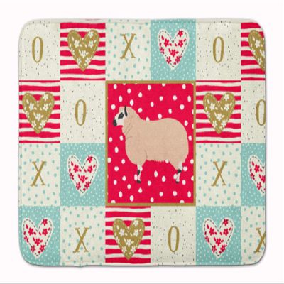 Caroline's Treasures CK5406RUG Kerry Hill Sheep Love Machine Washable Memory Foam Mat, Red, Bathroom Rug, Non-Slip Bath Mat, Durable Thick Washable Rugs for Kitchen, Bathroom Quick Dry, Decorative Art