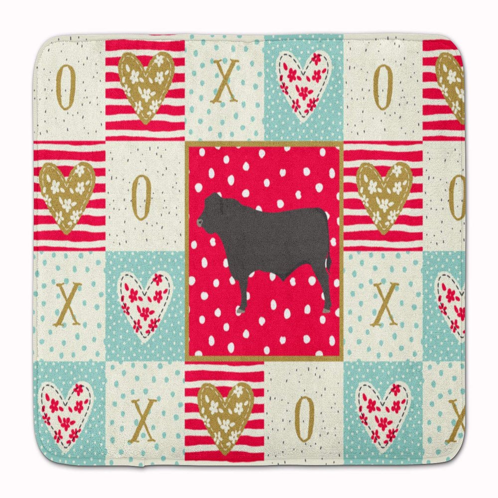 Caroline's Treasures Black Angus Cow Love Machine Washable Memory Foam Mat doormats, Multicolor