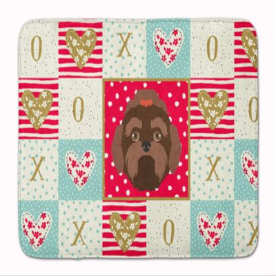 Caroline's Treasures CK5233RUG Russian Lapdog Love Machine Washable Memory Foam Mat, Red, Bathroom Rug, Non-Slip Bath Mat, Durable Thick Washable Rugs for Kitchen, Bathroom Quick Dry, Decorative Artwo