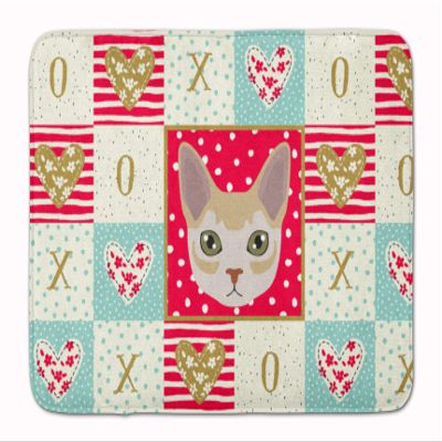 Caroline's Treasures CK5165RUG Singapura Cat Love Machine Washable Memory Foam Mat, Red, Bathroom Rug, Non-Slip Bath Mat, Durable Thick Washable Rugs for Kitchen, Bathroom Quick Dry, Decorative Artwor