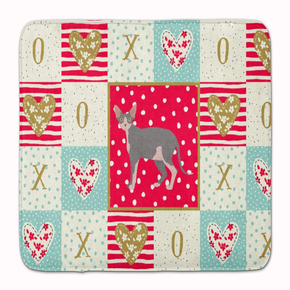 Caroline's Treasures CK5719RUG Sphynx #2 Cat Love Machine Washable Memory Foam Mat, Red, Bathroom Rug, Non-Slip Bath Mat, Durable Thick Washable Rugs for Kitchen, Bathroom Quick Dry, Decorative Artwor
