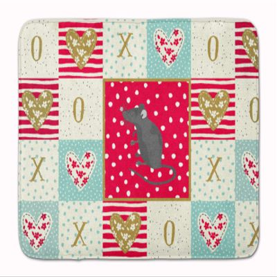 Caroline's Treasures CK5452RUG Satin Mouse Love Machine Washable Memory Foam Mat, Red, Bathroom Rug, Non-Slip Bath Mat, Durable Thick Washable Rugs for Kitchen, Bathroom Quick Dry, Decorative Artwork,