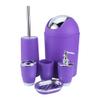 Bathroom Accessories Set, Plastic Bath Sets with Toothbrush Cup Toothbrush Holder Dish Dispenser Rubbish Bin Toilet Brush with Holder 6 Piece, view 1