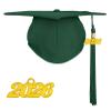 Happy Secret Matte Graduation Cap with 2026 Tassel for Adults Adjustable Elastic Unisex for High School College Ceremony Forest Green view 1