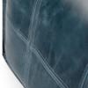Misc Contemporary Square Pouf in Teal Leather Blue Transitional Solid Handmade view 3