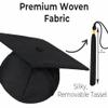 Happy Secret Matte Graduation Cap with 2026 Tassel for Adults Adjustable Elastic Unisex for High School College Ceremony Black view 2