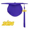 Happy Secret Matte Graduation Cap with 2026 Tassel for Adults Adjustable Elastic Unisex for High School College Ceremony Purple view 1