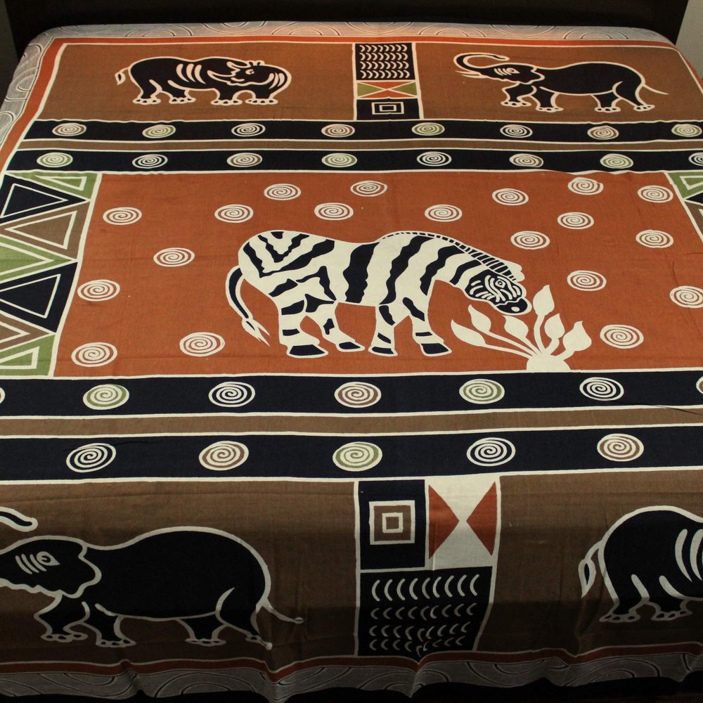 African Animal Print Tapestry Tablecloth Rectangle 88x106 Hippie Bohemian Indian Tapestry Wall Hanging Cotton Animal Print Bed Sheets Full Lightweight Bedspread Gold Rust