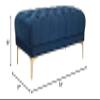 Misc Navy/Brass Tufted Rectangular Bench - 54" X 27" 16" Blue Solid Glam Modern Contemporary Velvet Finish view 2