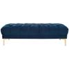 Misc Navy/Brass Tufted Rectangular Bench - 54" X 27" 16" Blue Solid Glam Modern Contemporary Velvet Finish view 3