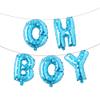 16 inch Oh Boy Balloons Banners Alphabet Foil Letter Balloon Decoration with Rope for Baby Shower Birthday Party Gender Reveal Party (OH BOY Blue Star) view 1