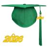 Happy Secret Matte Graduation Cap with 2026 Tassel for Adults Adjustable Elastic Unisex for High School College Ceremony Emerald Green view 1