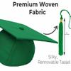 Happy Secret Matte Graduation Cap with 2026 Tassel for Adults Adjustable Elastic Unisex for High School College Ceremony Emerald Green view 2