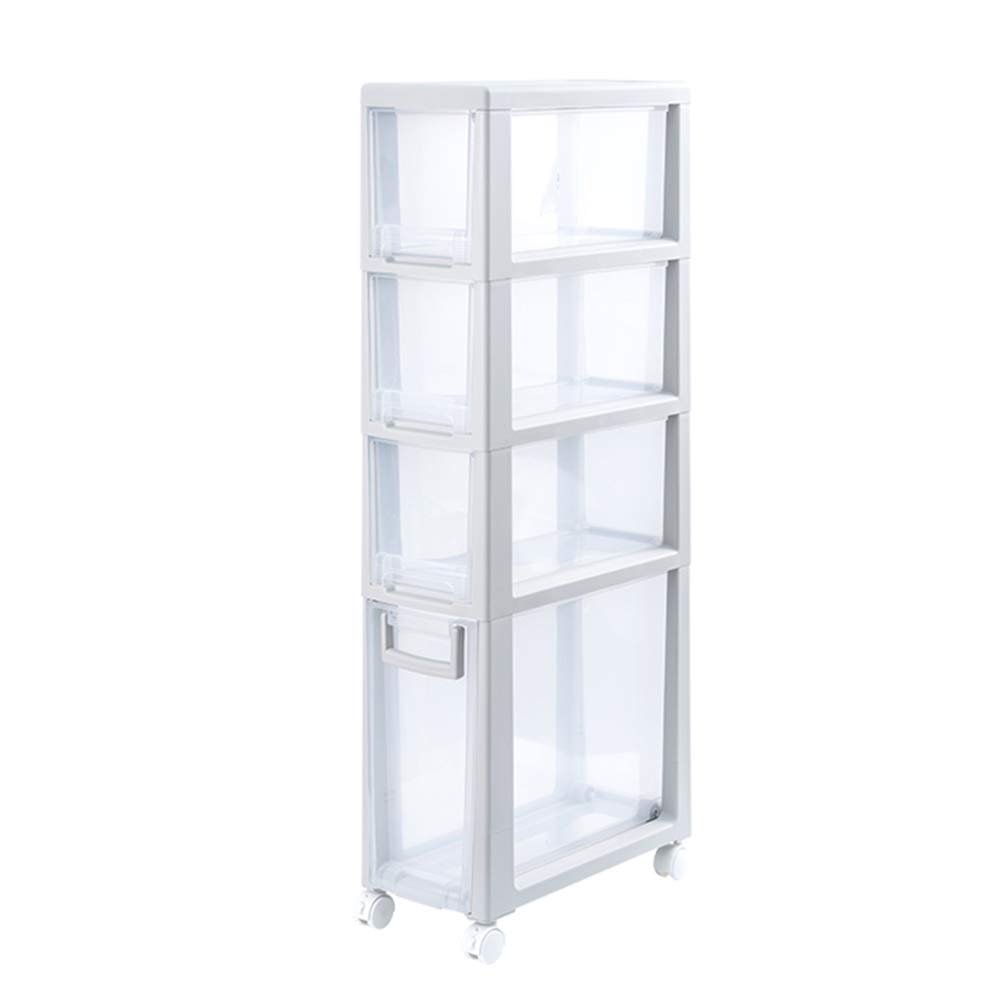 Bathroom Shelves WFF Bathroom Floor Cabinet with Drawer Lockers, Space Saving, Multifunctional Home Decoration for Bedroom, Bathroom, Kitchen and Office (Size : 4 Layers)