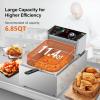 ROVSUN 11.4QT Electric Deep Fryer with Basket & Lid, 1700W Commercial Deep Fryer w/Adjustable Temperature Stainless Steel French Fryer for Home and Commercial Kitchens view 2