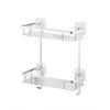 Bathroom Shelves WFF Bathroom Shelf, Non-Perforated Rectangular Floating Shelf, for Kitchen Shelf Storage, Bookshelf, Balcony (Size : 2 Layer) view 1